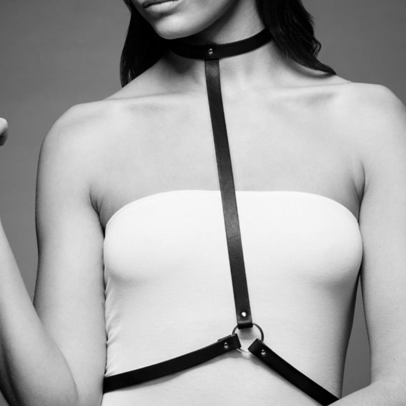 Harnais BDSM Maze Vegan Réglable Cou et Taille Noir - Bijoux Indiscrets