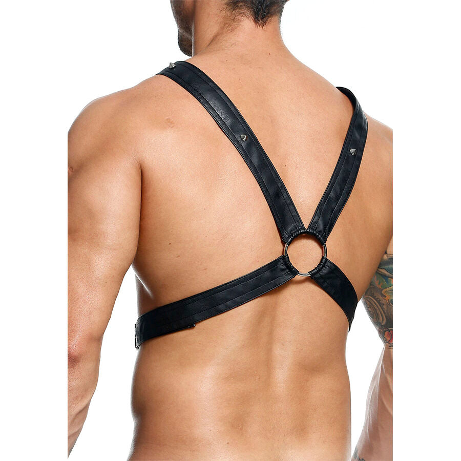 Harnais Homme Chaîne Croisée Dngeon Anneaux Métal Taille Unique - Mob
