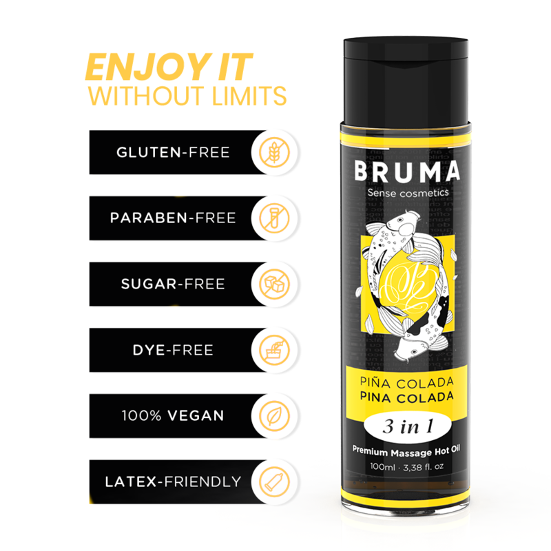 Huile de Massage Chauffante 3 en 1 Comestible 100 ml - Bruma