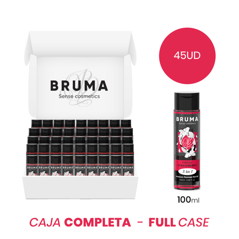 Huile de Massage Chauffante 3-en-1 Saveur Fraise 100 ml - Bruma