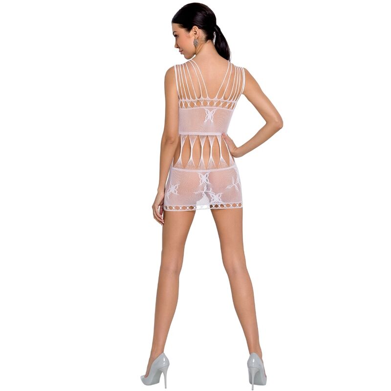 Bodystocking Mini-Robe BS090 Résille et Dentelle Taille Unique - Passion Woman