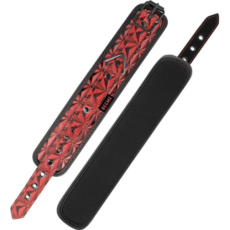 Entraves de Chevilles BDSM Premium Doublure Néoprène Rouge - Begme