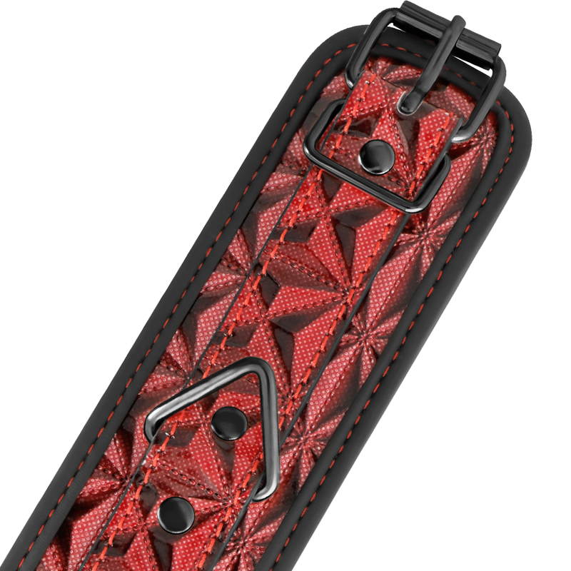 Entraves de Chevilles BDSM Premium Doublure Néoprène Rouge - Begme