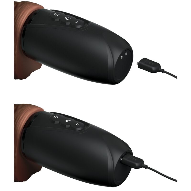 Gode Va-et-Vient Chauffant Triple Menace 7 Modes Rechargeable - King Cock