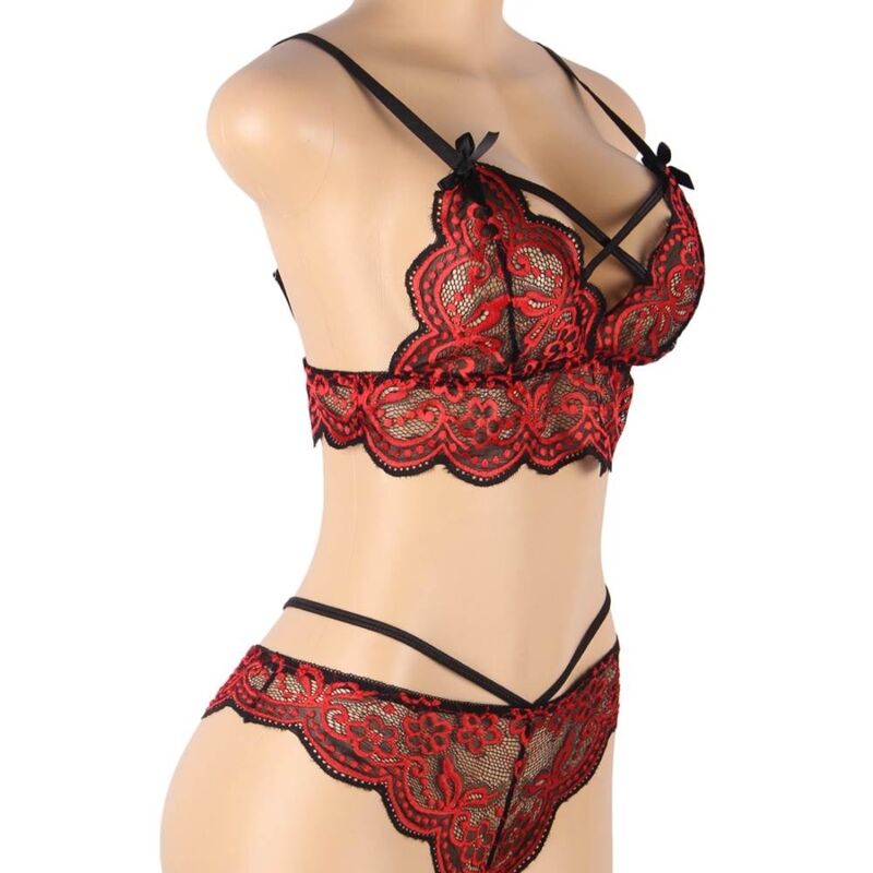 Ensemble Lingerie 2 Pièces Top et String Dentelle Brodée - Subblime