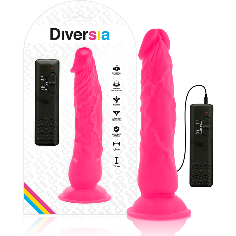 Gode Ventouse Vibrant Flexible Télécommande - TPE Souple - Diversia