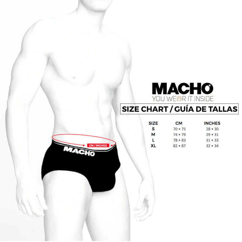 Slip Homme Coupe Classique Lycra Coupelle Push-Up Rouge Foncé - Macho Underwear