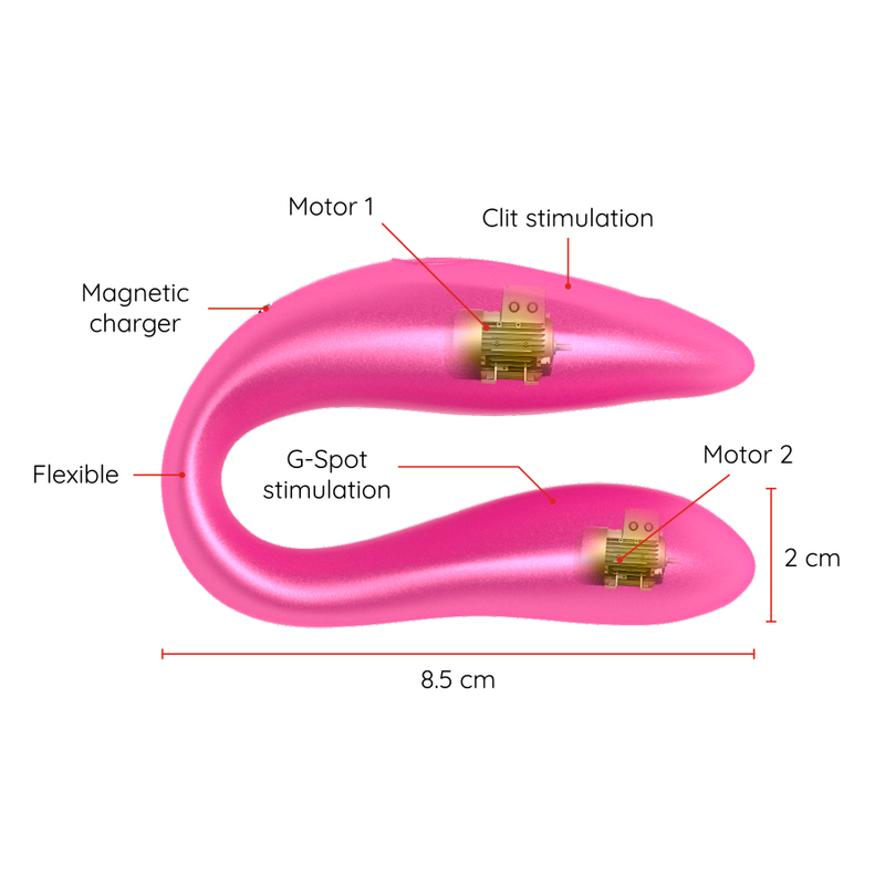 Vibromasseur Rabbit Connecté Lisboa Point G & Clitoris App Gratuite - Oninder
