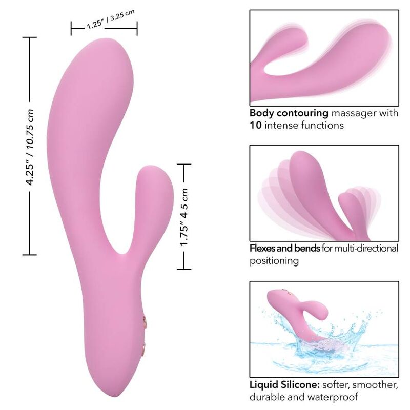 Vibromasseur Rabbit Contour Flexible 10 Fonctions Double Moteur - CalExotics