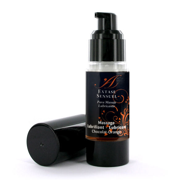 Huile de Massage Stimulante Chocolat & Orange - Effet Chauffant - Extase Sensual