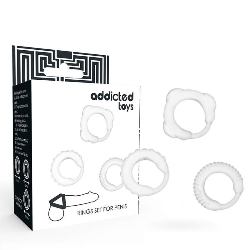 Pack Cockrings Silicone 3 Anneaux Extensibles - Addicted Toys