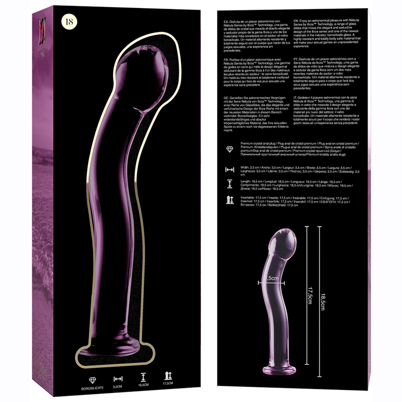 Gode en Verre Borosilicate Modèle 18 Texturé 18,5 cm - Nebula Series By Ibiza
