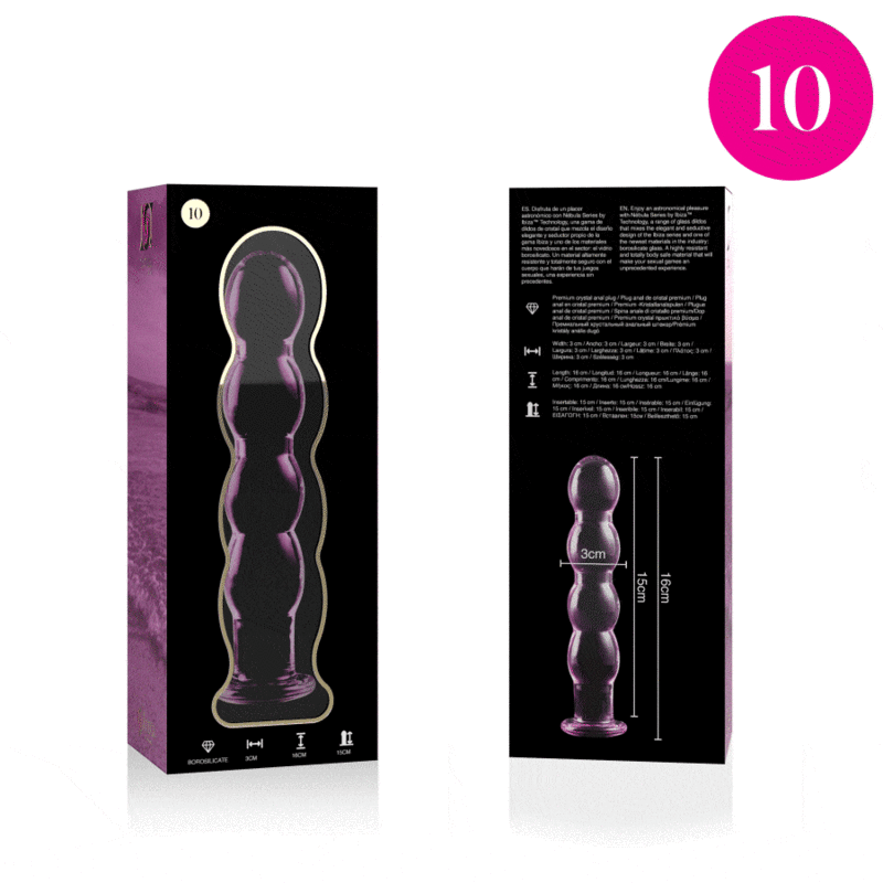 Gode en Verre Borosilicate Modèle 10 Texturé 16,5 cm - Nebula Series By Ibiza