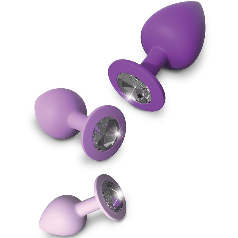 Ensemble Plug Anal Little Gems 3 Tailles Silicone Souple - Fantasy