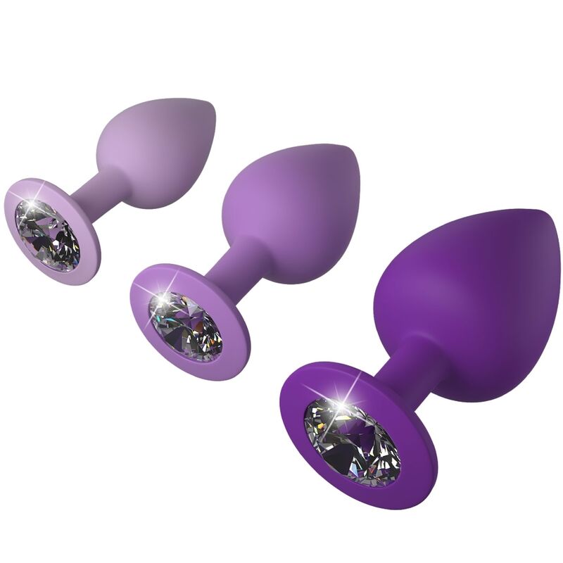 Ensemble Plug Anal Little Gems 3 Tailles Silicone Souple - Fantasy