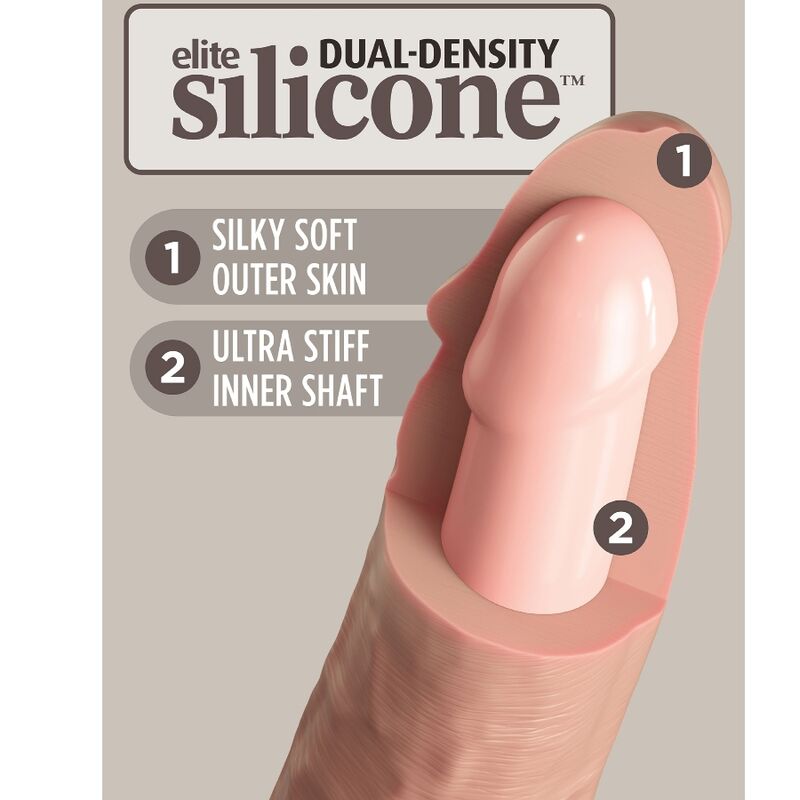 Gode Réaliste Elite Silicone Dual Density Ventouse - King Cock