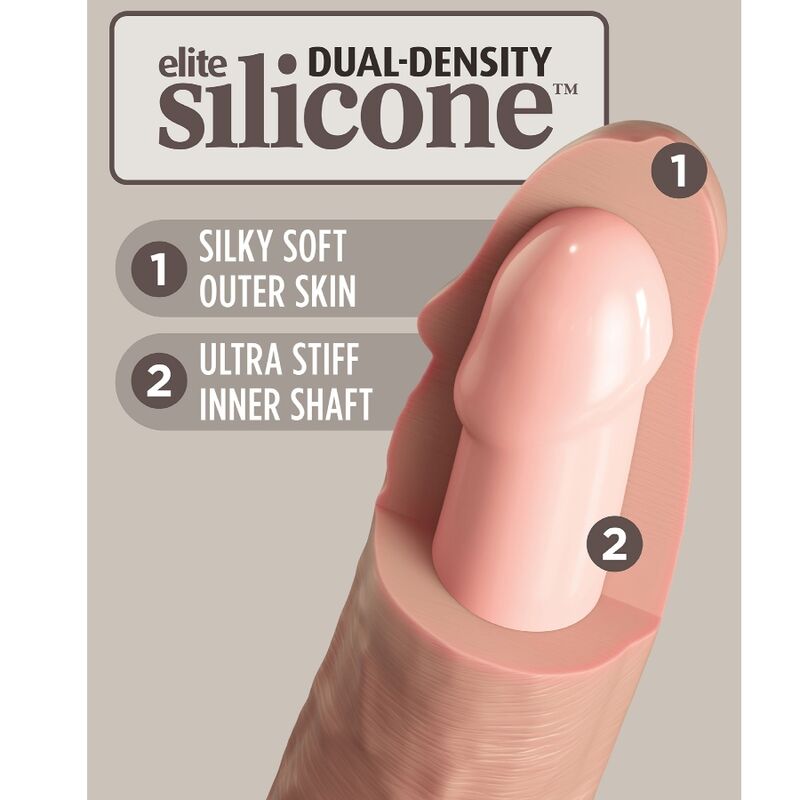 Gode Réaliste Vibrant Elite Silicone 15 ou 20 cm Ventouse - King Cock