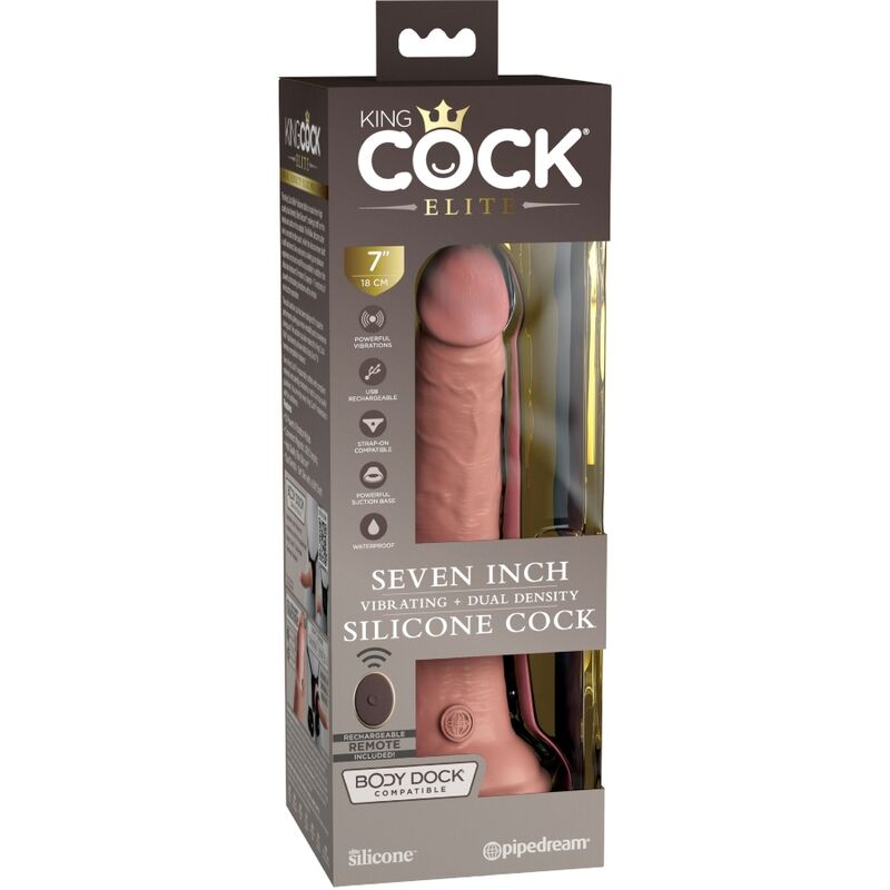 Gode Réaliste Vibrant Elite Silicone Télécommande - King Cock