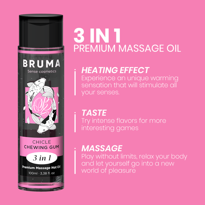 Huile de Massage Chauffante 3 en 1 Comestible 100 ml - Bruma