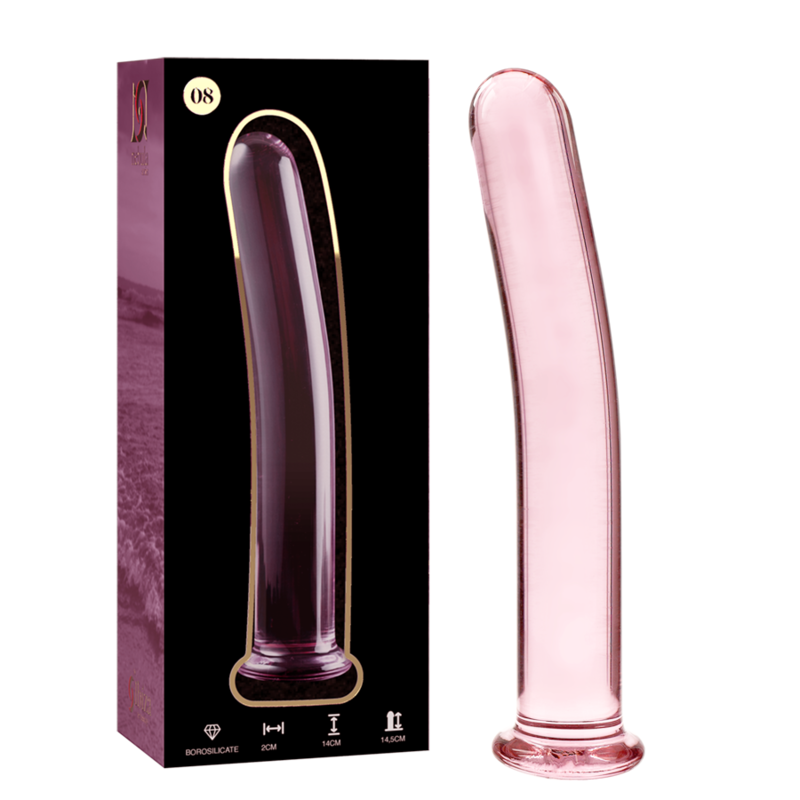 Gode en Verre Borosilicate Modèle 8 Rose 14,5 cm Texturé - Nebula Series By Ibiza