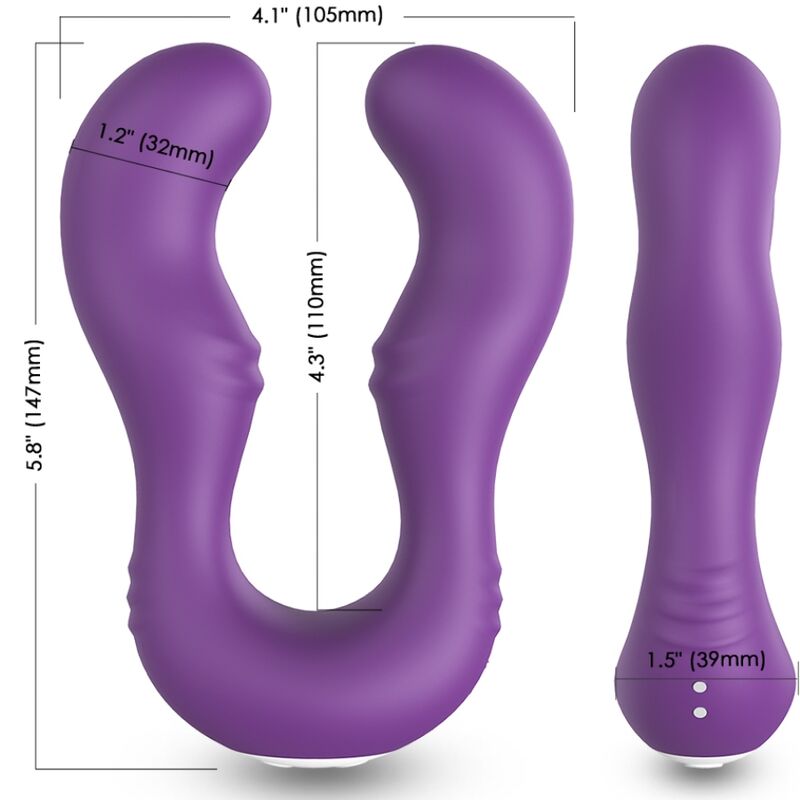 Vibromasseur Double Seraph Télécommandé - Strié 2x9 Modes - Armony