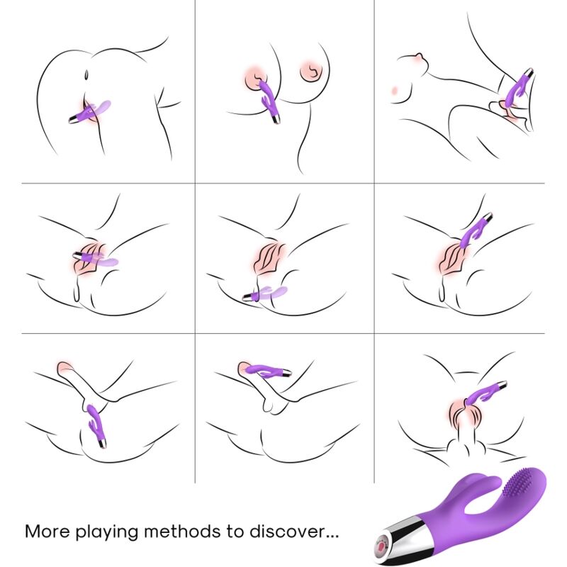 Vibromasseur Rabbit Chatouilleur - Double Stimulation 2x9 Modes - Armony