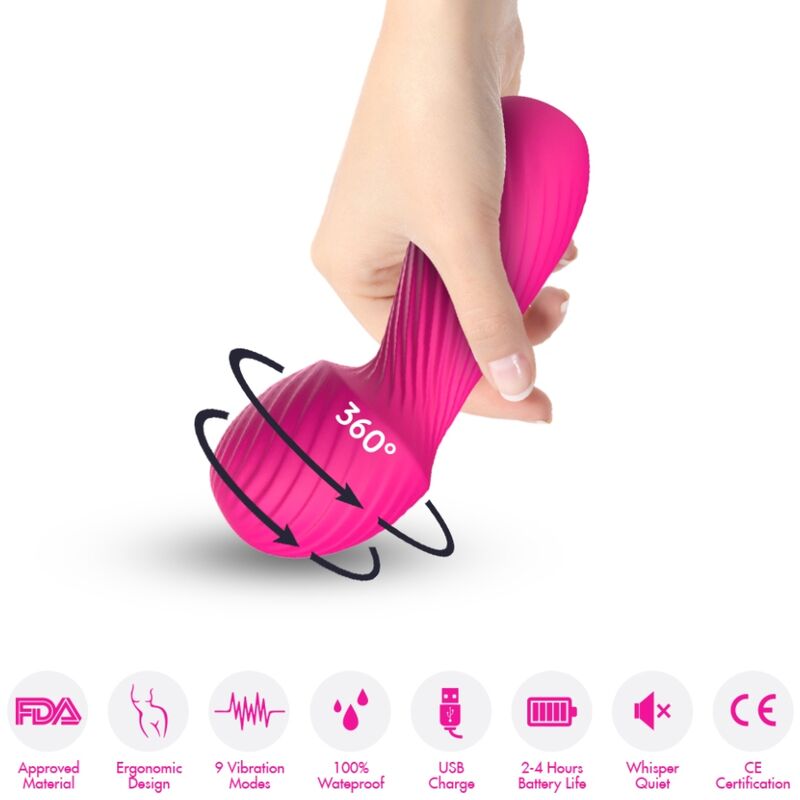 Mini Vibromasseur Wand Dazzle - Tête Flexible 9 Modes - Armony