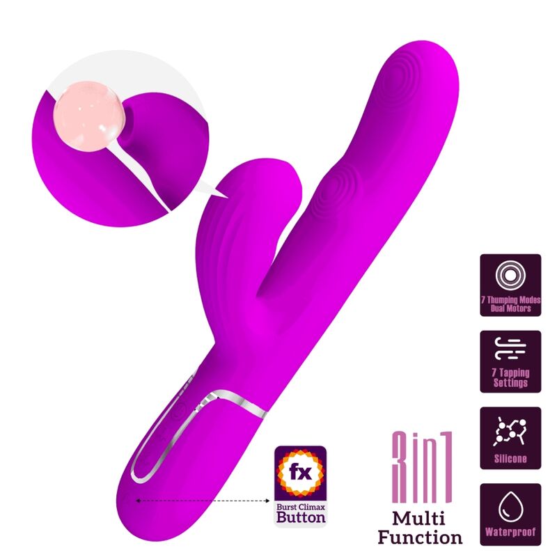 Vibromasseur Point G Perlita 3 en 1 Multifonction - Pretty Love