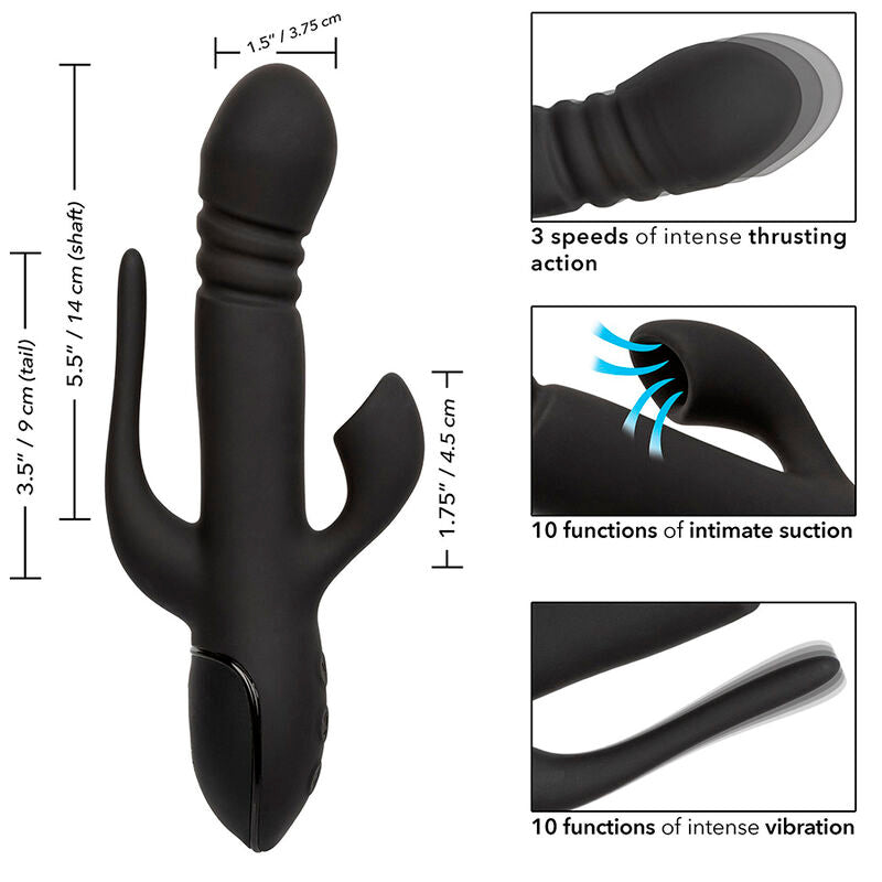 Vibromasseur Rabbit Triple Stimulation Point G Clitoris Silicone - CalExotics