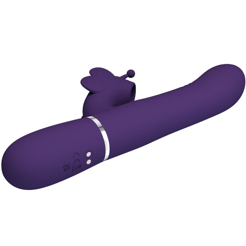 Vibromasseur Rabbit Papillon 4 en 1 Perles Rotatives - Silicone - Pretty Love