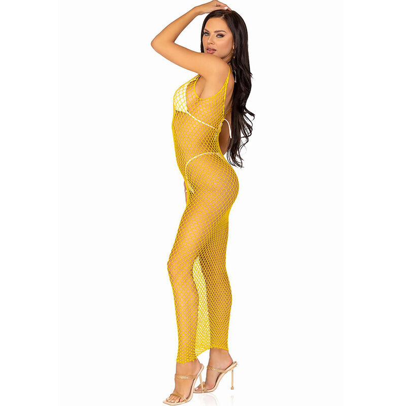 Robe Longue Résille Fluo Filet Ouvert Taille Unique - Leg Avenue