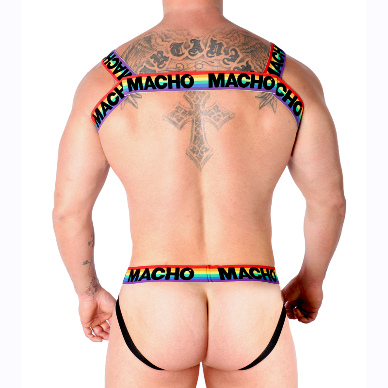 Harnais Double Élastique Homme Avant et Arrière - Taille Unique - Macho