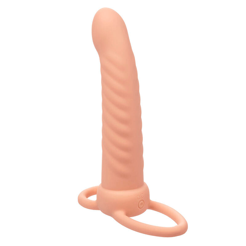 Double Pénétrateur Nervuré Rechargeable 10 Vibrations Silicone IPX7 - CalExotics