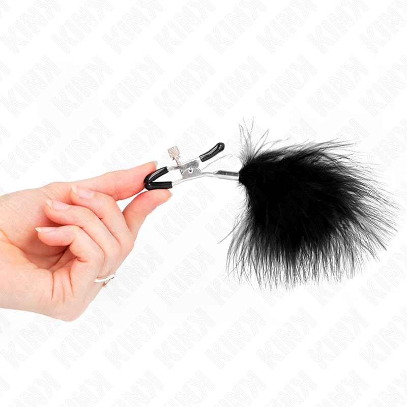 Pinces à Tétons Plume Décorative Pression Ajustable 7 cm - Kink