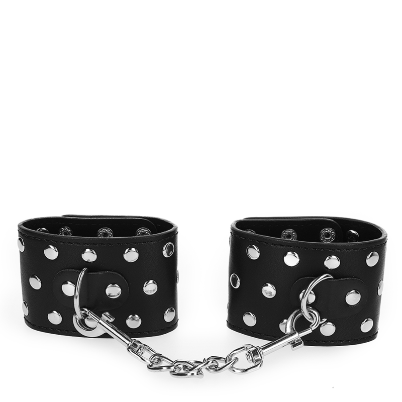 Menottes BDSM Rivets Fermeture Pression Ajustables 19-24 cm - Kink