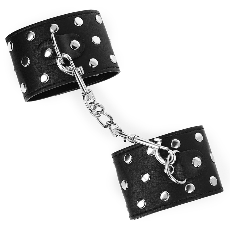 Menottes BDSM Rivets Fermeture Pression Ajustables 19-24 cm - Kink