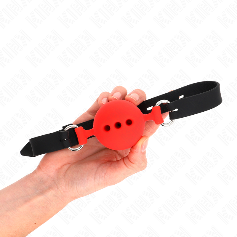 Bâillon Ball Gag Silicone 4 cm Sangle Ajustable 35-51 cm - Kink