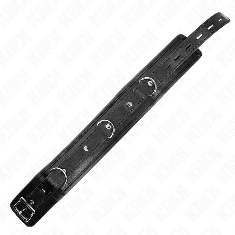 Collier BDSM Lourd Cuir Laisse de 65 cm Réglable - Kink