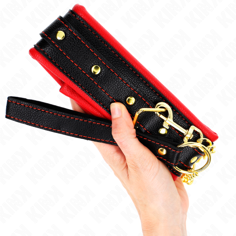 Collier BDSM Cuir Éponge Bracelet Réglable 37-54 cm - Kink