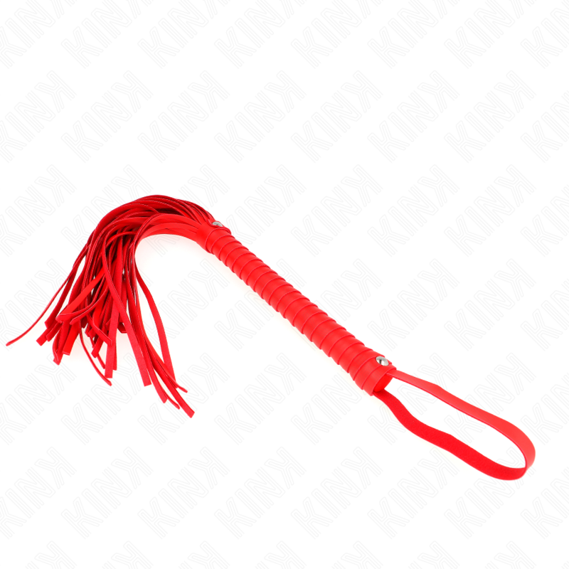Fouet BDSM Manche Texturé Cuir et PVC 48,5 cm - Kink