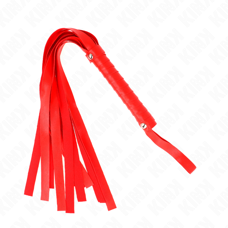 Fouet BDSM Queue Large Cuir et PVC Manche Bois 48,5 cm - Kink