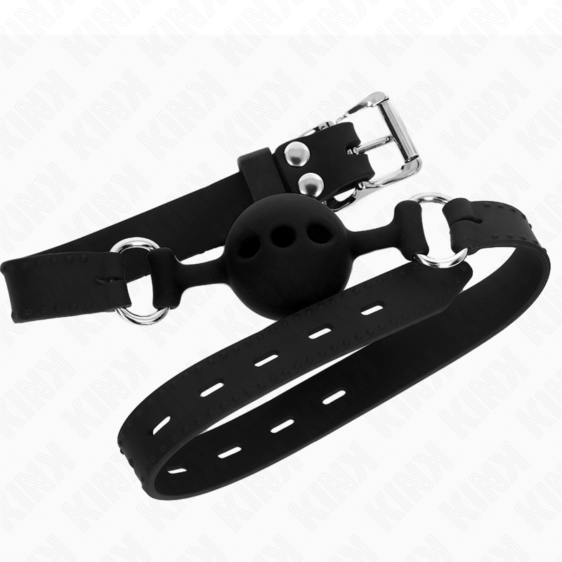 Bâillon Ball Gag Silicone 4 cm Sangle Ajustable 35-51 cm - Kink