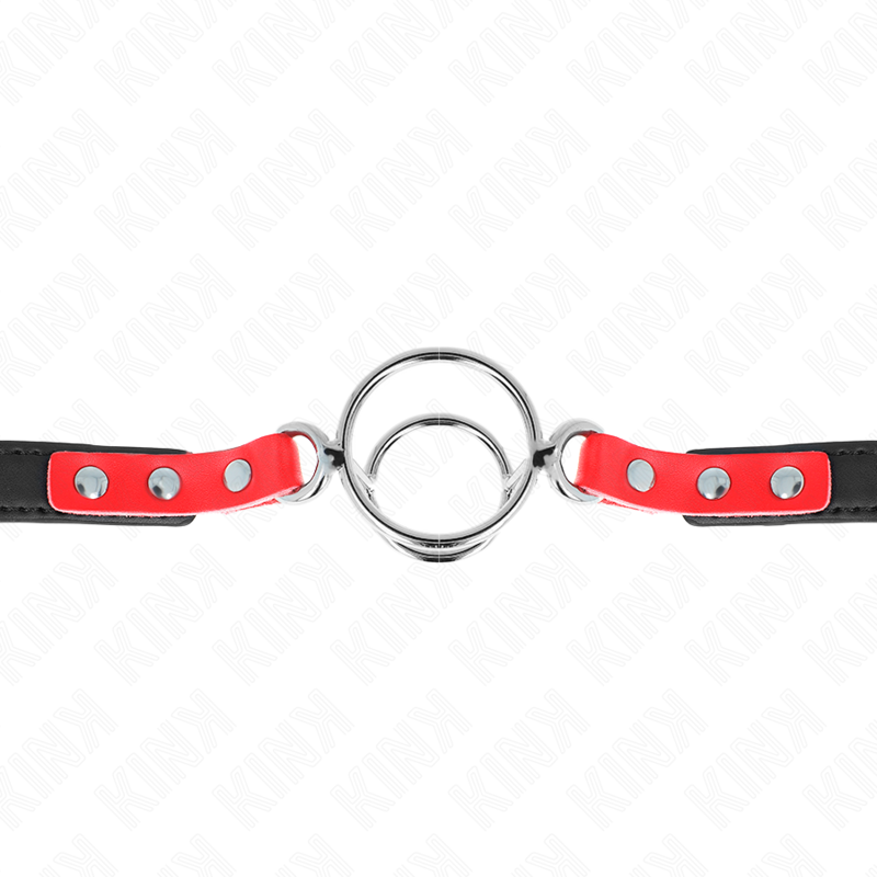 Bâillon BDSM O-Ring Multiple 4 Anneaux Interchangeables Cuir - Kink
