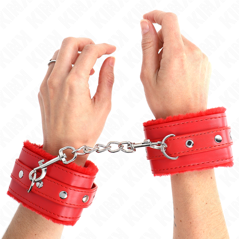 Menottes BDSM Premium Kink Doublées Fourrure - Ceinture Réglable
