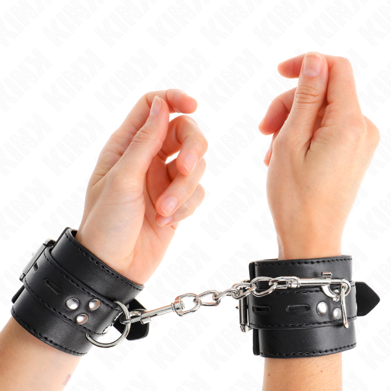 Menottes BDSM Cuir Ceinture Ajustable 17-28 cm - Kink
