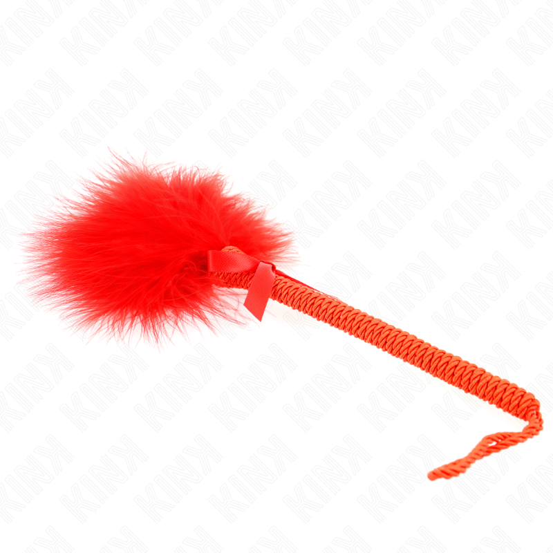 Plumeau Fétichiste Double Sensation Plumes Nœud Nylon 25 cm - Kink