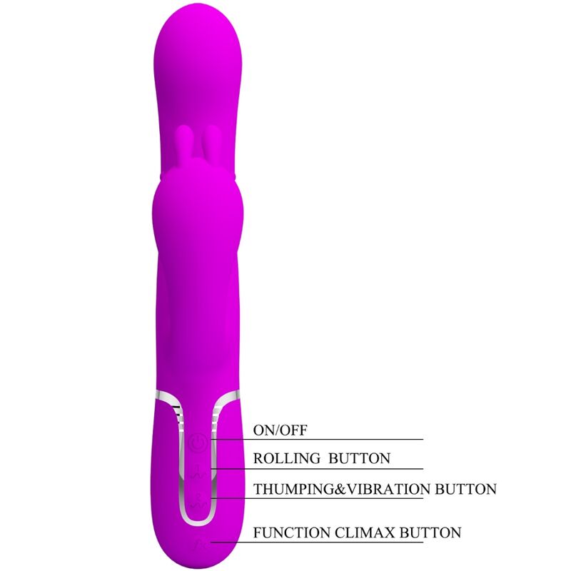 Vibromasseur Triple Cammy 4 en 1 Vaginal Clitoridien Anal - Pretty Love