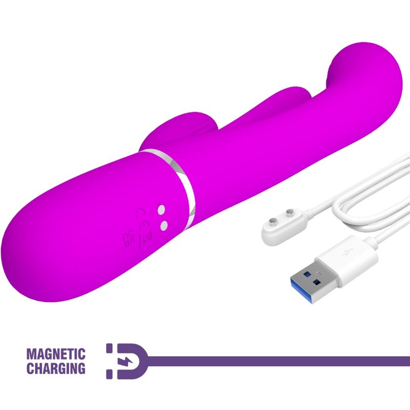 Vibromasseur Triple Rabbit Shania Langue Stimulante - Silicone - Pretty Love