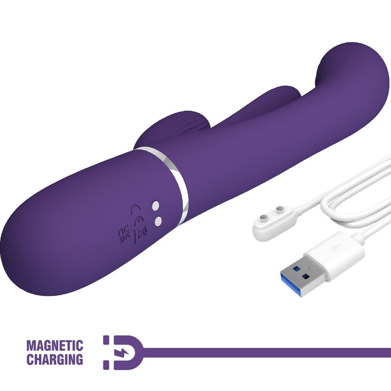 Vibromasseur Triple Rabbit Shania Langue Stimulante - Silicone - Pretty Love
