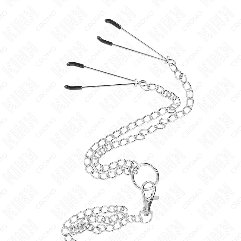 Cockring Métal avec Pinces à Tétons - Chaîne 26 cm - 3 Tailles - Kink